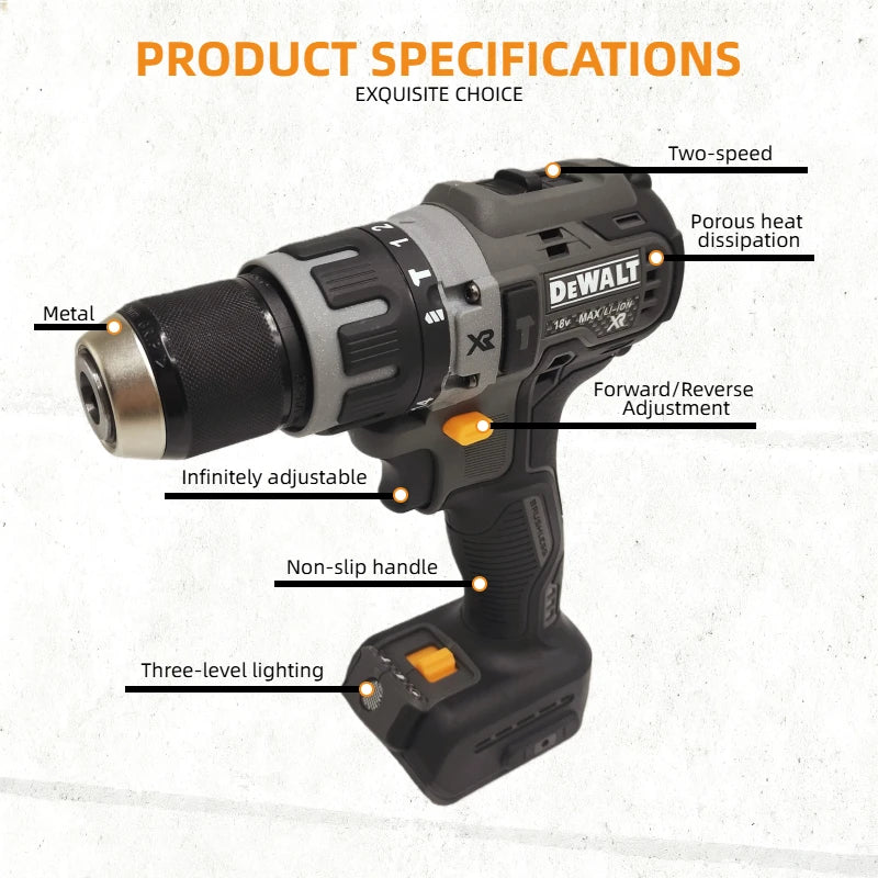 DEWALT DCD791 Compact Cordless Drill Brushless Motor Drill Screwdriver Multi functional Drive Home Rechargeable Electric Tools