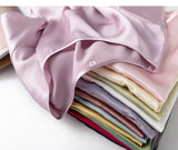 Benefits! Flowing Gem Series Basic Style Versatile Round Neck 100% Mulberry Silk Short Sleeve Silk Satin T-Shirt Top