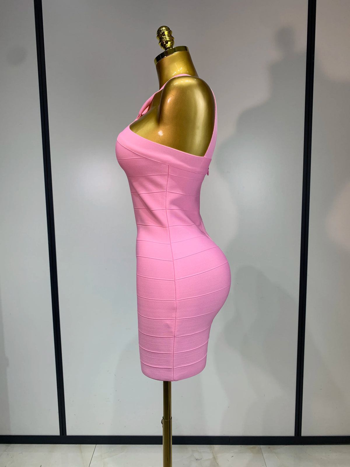 Women Sexy Backless Pink Bodycon Mini Bandage Dresses Elegant Evening Party Luxury Birthday Nightclub Cocktail Prom Gown