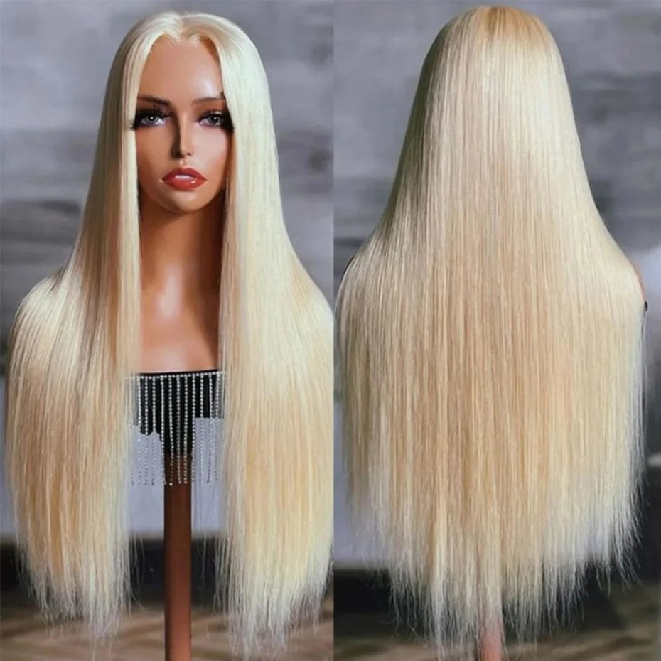 5x5 Glueless Wig Human Hair 613 Honey Blonde Colored Lace Closure Wig Bone Straight Ready to Go Wig Human Hair Ready to Wear