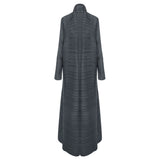 Miyake Pleated Turndown Collar Long Sleeve Cardigan Dress Long Coats Women New Abaya Fashion Solid Loose Large Size Clothes