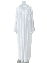 Parc Fee Casual Loose White Women Dress 2025 Elegant U-Neck Long Sleeve Floor-Length Dresses Simple Oversize Solid Female Dress