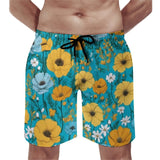 Summer Beach Swimsuits Couple Outfits Women's Two-Piece Swimsuits Summer Flower Patterns Customizable