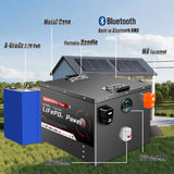 24V 48V 100Ah 200Ah LiFePO4 Battery Pack With Bluetooth BMS 6500+ Cycles For Home Soalr RV PV Inverters Boat Golf Cart