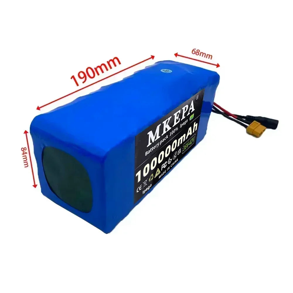New 10S4P 36V 100000mAh Electric Scooter Lithium Battery 18650 Battery Pack 36V Suitable for Bicycle Scooter Battery+42V Charger