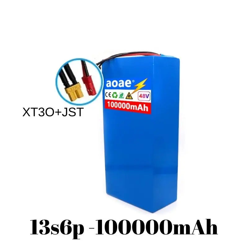 100%18650Original 48V 100Ah 13s6p Lithium Battery Pack 48v1500W Citycoco Motorized Scooter Batteries Built in 30A BMS