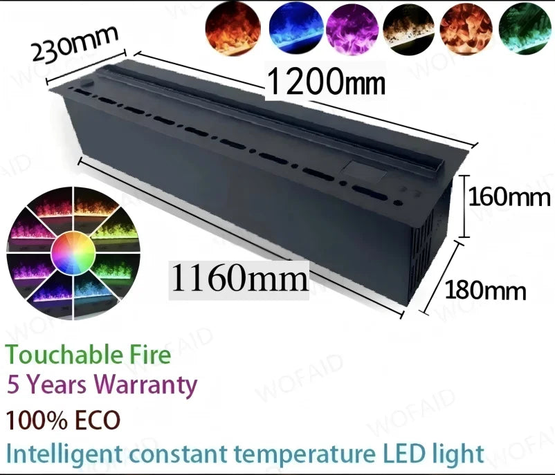 3D Realistic Water Vapor Fireplace Remote Control Electric Steam Fireplace Space-Saving Design Fits Any Corner firebox emission