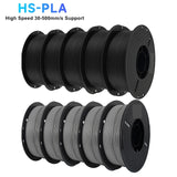 KINGROON High Speed PLA Filament 1.75mm New HS-PLA 3D Printer Filament For 30-500mm/s Fast Printing Rapid PLA 5kg 10kg Mix Color