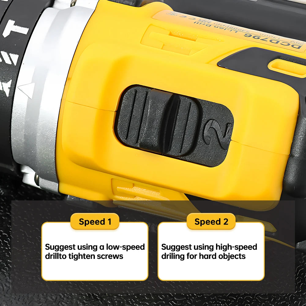 DEWALT DCD796 Compact Cordless Brushless Impact Drill 20V Battery Multi-functional Electric Power Tool with LED Light