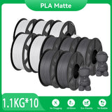 JAYO PLA Matte 3D Printer Filament 1.75mm+/-0.02mm 5/10Rolls 100% No Bubble Non-toxic3D Printing Materials for 3D Printer& Pen