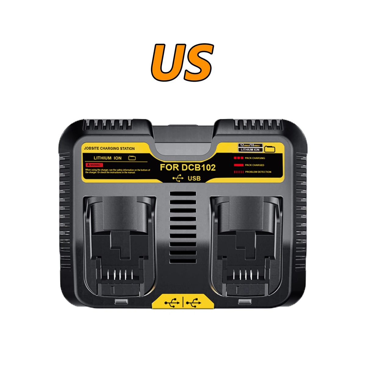 For Dewalt DCB609 Battery Dual Charger 4A For DCB200 DCB104 DCB107 DCB112 DCB115 DCB120 Rechargeable Battery Charger