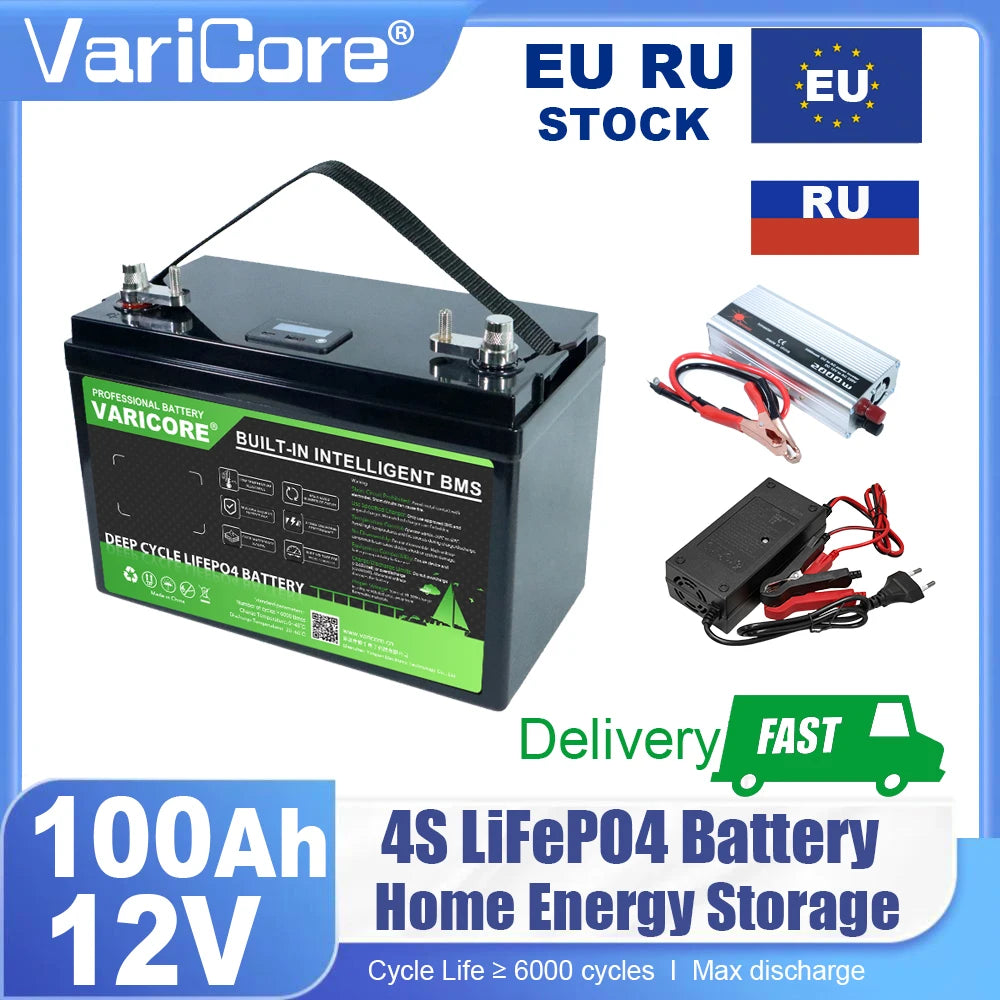 12V/12.8v 120ah 180ah LiFePO4 Battery Outdoors Touring Car Multifunctional USB Type-C Output for Golf Cart Boat 14.6v Charger