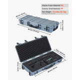 SucceBuy Hard Rifle Case Lockable Rifle Case w/ Pre-cut Foams & Wheels IP67 Waterproof Pistol Storage Cases for Rifles Shotguns