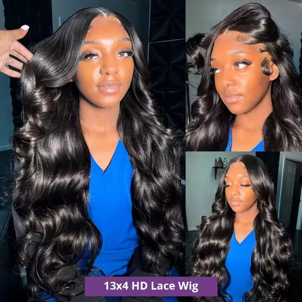 200% Real Density Body Wave 13x6 HD Transparent Lace Frontal Wigs For Women ≥98% Human Hair Wig 13x4 360 Pre Plucked Lace Front