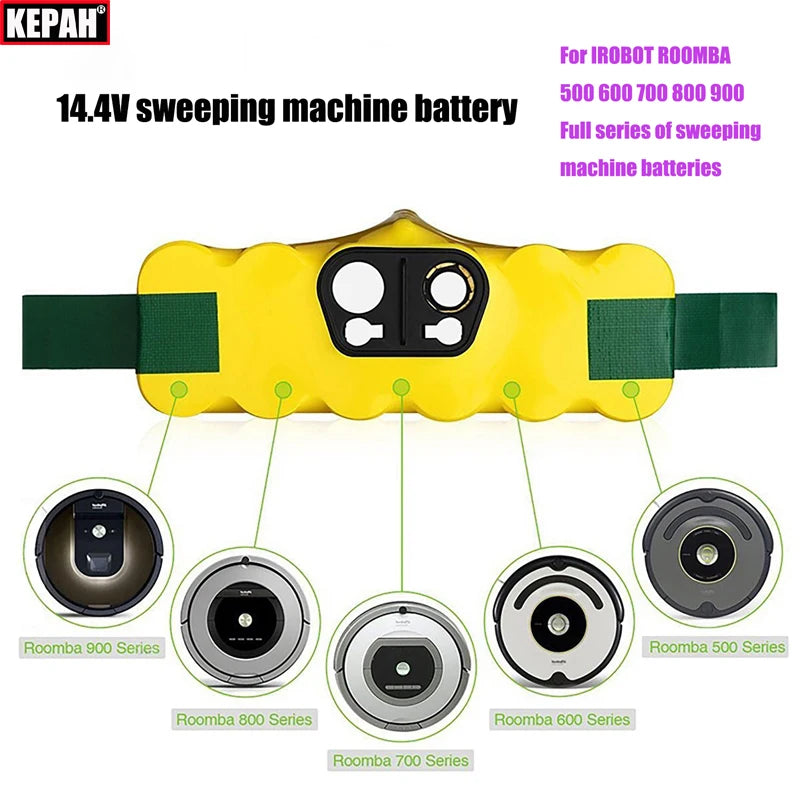 14.4V 3000mAh 4500mAh 6000mAh Sweeper Battery, for the full range of iRobot sweepers，For iRobot 770 860 620 780 880 870,ect