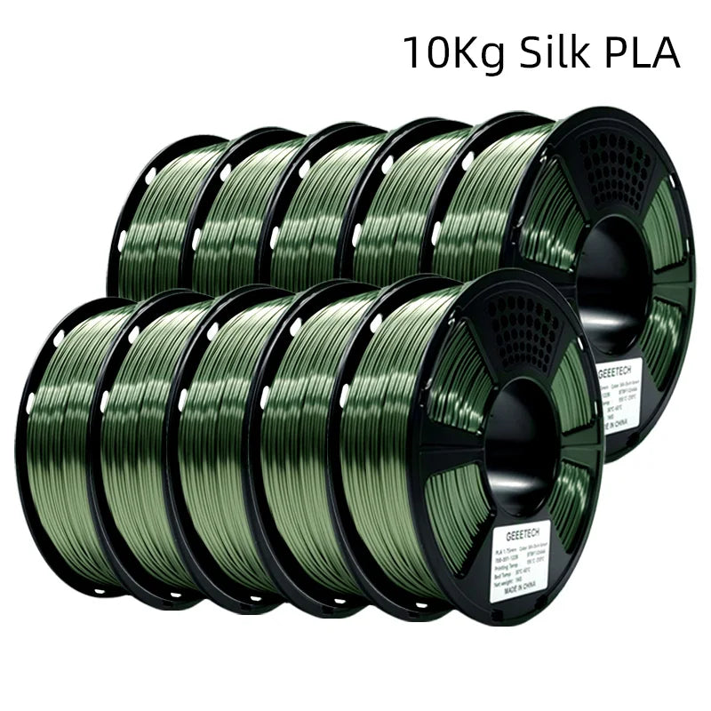 GEEETECH 10Kg 3d Silk PLA Filament 1.75mm Spool Wire For 3D Printer Material,Safety, Vacuum packaging