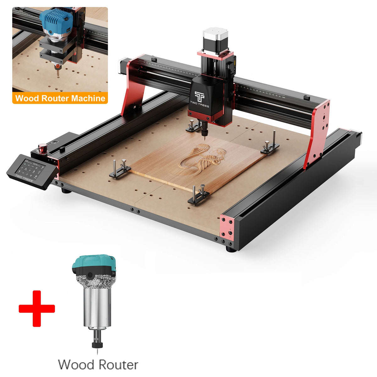 Twotrees 3-Axis/4-Axis CNC Router Milling Cutting Machine TTC450 PRO  Jewelry Engraver For Wood Acrylic PCB PVC MDF Metal