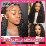 WOWANGEL Curly Wigs 250% 13x6 HD Lace Front Wigs 32in Water Wave Glueless Human Hair Wigs Pre Plucked Remy Brazilian Hair