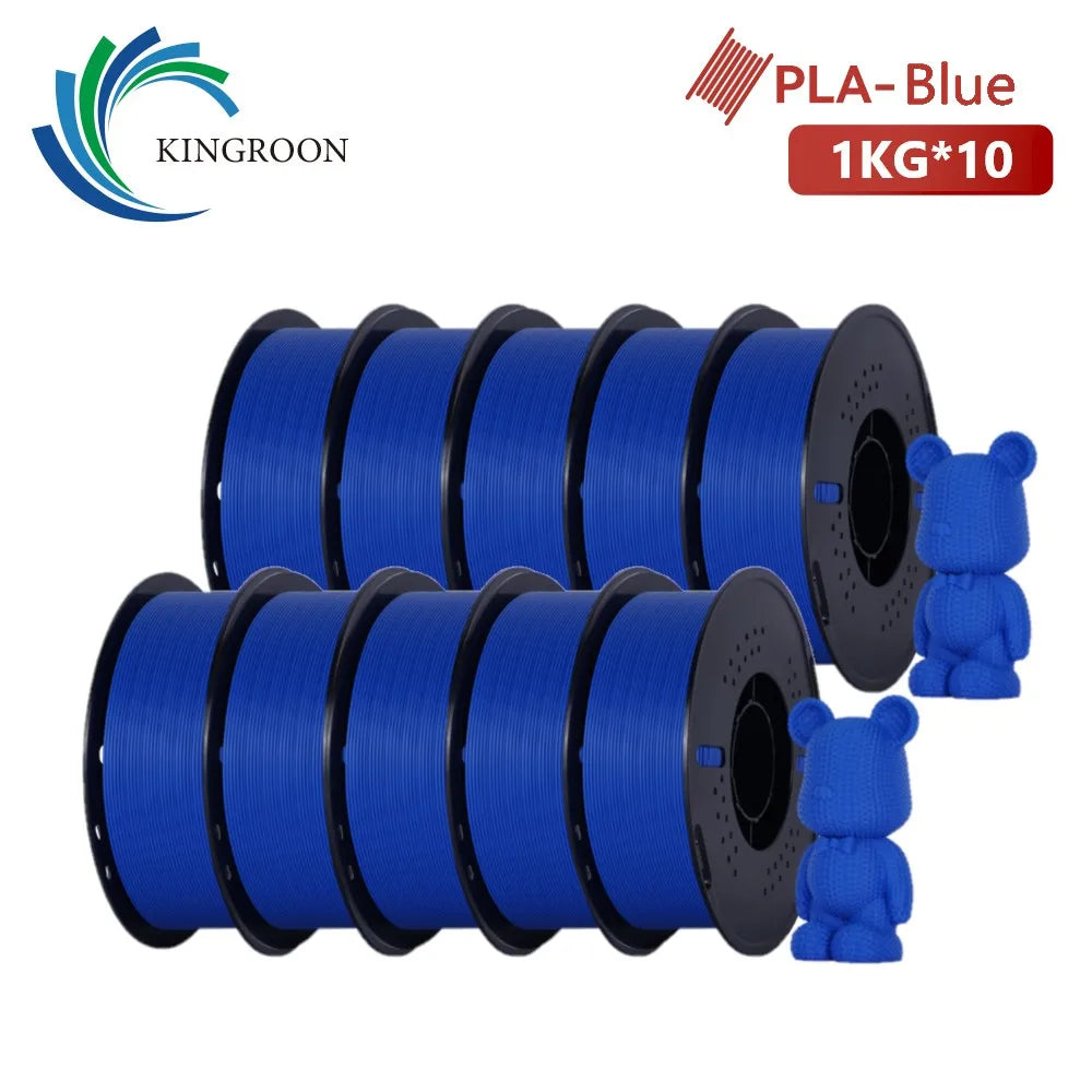 KINGROON 10KG PLA Filament For 3D Printer 1.75mm Wholesale 3d Printing Wire Materials Neatly Wound Vacuum Packaging Fast Ship