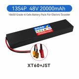 48V Electric Scooter Battery 20Ah 18650 Grade-A Cells 13S4P Built-in BMS T-XT60 for Kugoo M4 M4Pro Max Speed Series
