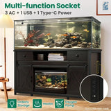 Aquarium Stand, 75 To 120 Gallon Capacity, Power Outlets, Dual Support Cabinet, Thick Hardwood Top Storage