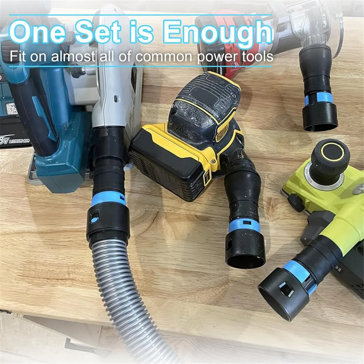 1 1/4 Inch X 10 Feet Dust Collection Hose Kit for Home and Vacuums System with 5 Adapters of Woodworking Power Tool
