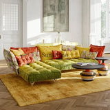 Sofa living room retro pattern high-end villa corner combination fabric sofa
