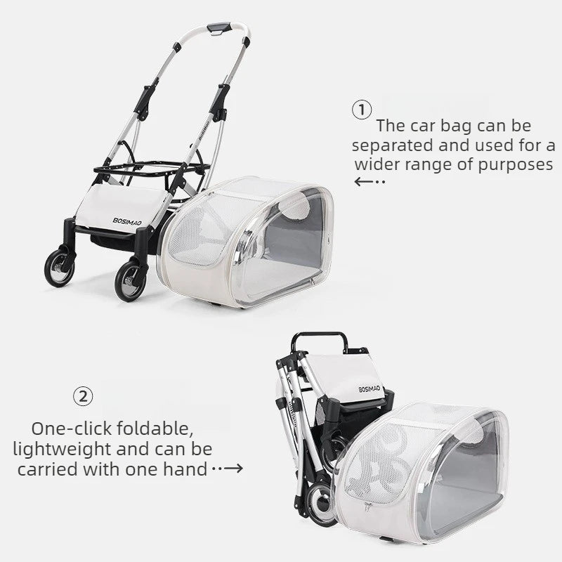 Luxury Pet Stroller Dogs 4 Wheels Foldable Detachable Cat Stroller Outdoor Walking Small Medium Puppy Strollers Portable Cheap