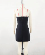 2025 New Spring Black Color Women Sexy Strapless Colorful Crystal Bodycon Mini Bandage Dress Nightclub Party Celebrate Outfit