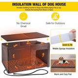 Heated Dog House Outdoor 59" Extra Large Insulated Dog Kennel with Heater or Winter,Waterproo Dog Cage or Large & Medium,Small D