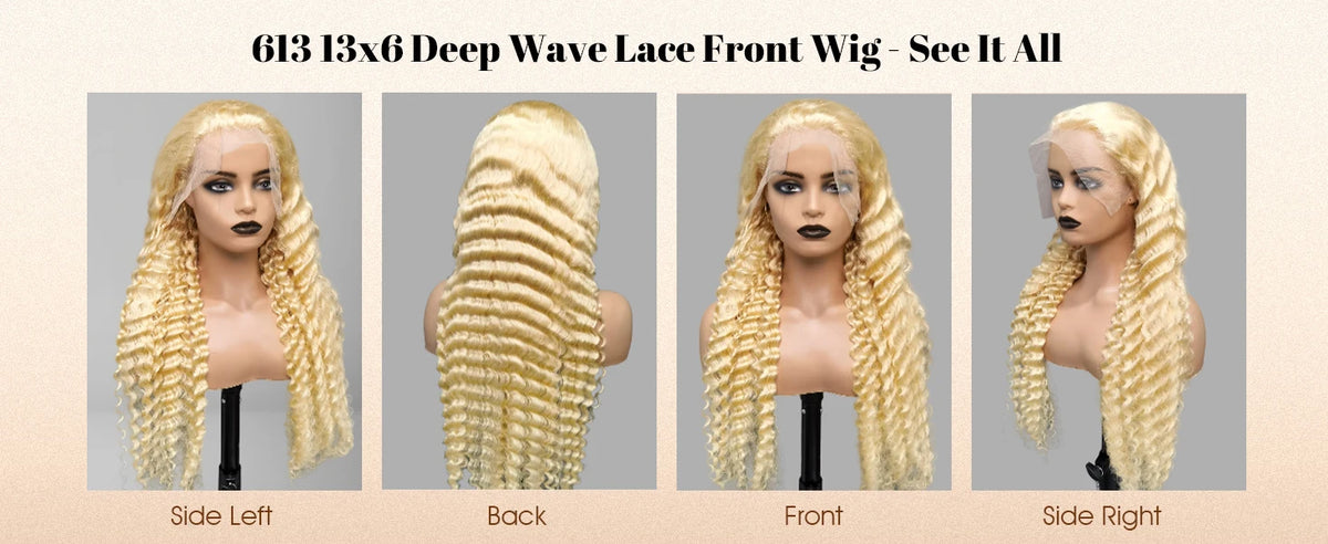 30 32 Inch 613 Loose Deep Wave 13x6 HD Lace Frontal Wigs Curly Brazilian