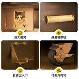 King size cat villa cat cage oversized three-story cat house castle multi-layer cat cabinet winter cat nest wood solid wood