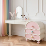 XX39New cream style pink solid wood chest integrated bedroom makeup table storage cabinet