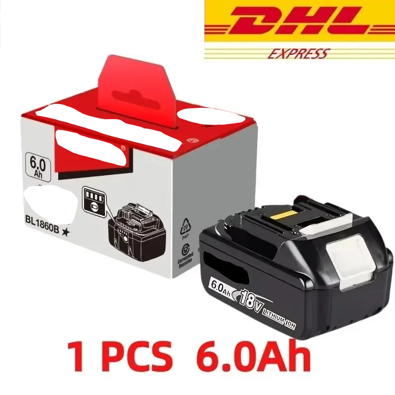 2025 for Makita BL1860 BL1850B BL1850 BL1840 BL1830 Screwdriver Battery & Charger 18v Replacement Power Tool Batteries.