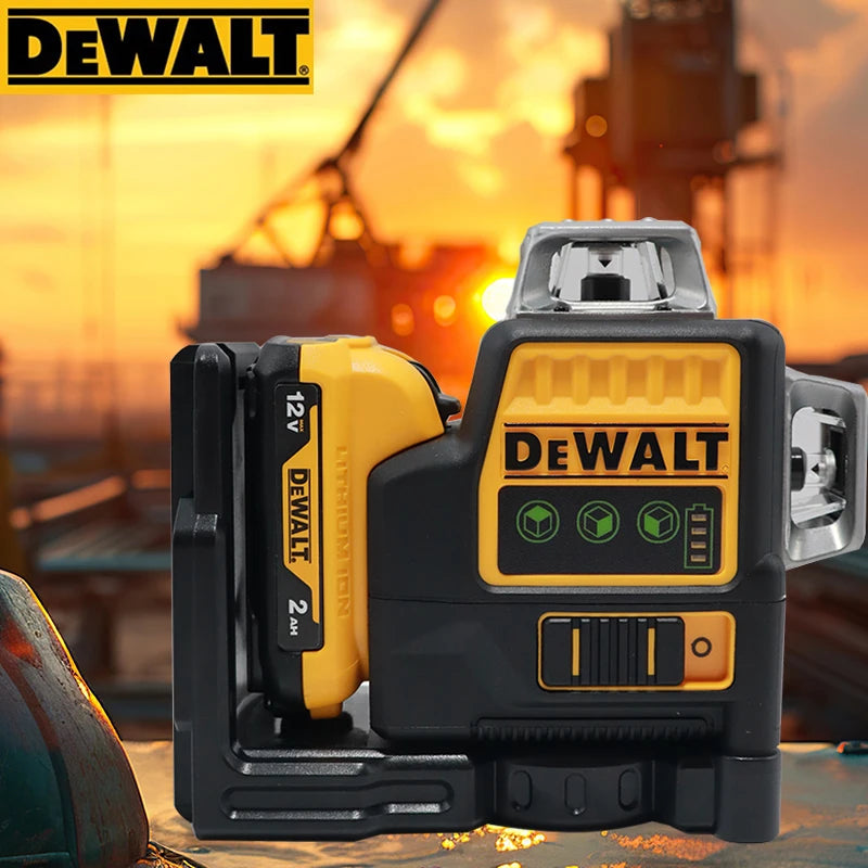 Dewalt DW089LG 3 Sides*360 Degree Vertical 12 Lines Laser Level Horizontal Green Light Level Meter Outdoor 12V Lithium Battery