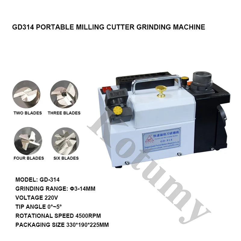GD-320 Electric Milling Cutter Grinder Drill Sharpening Machine Drill Bit Grinding 220V 4500rpm 3~20mm CBN/SDC Multi-blade End M