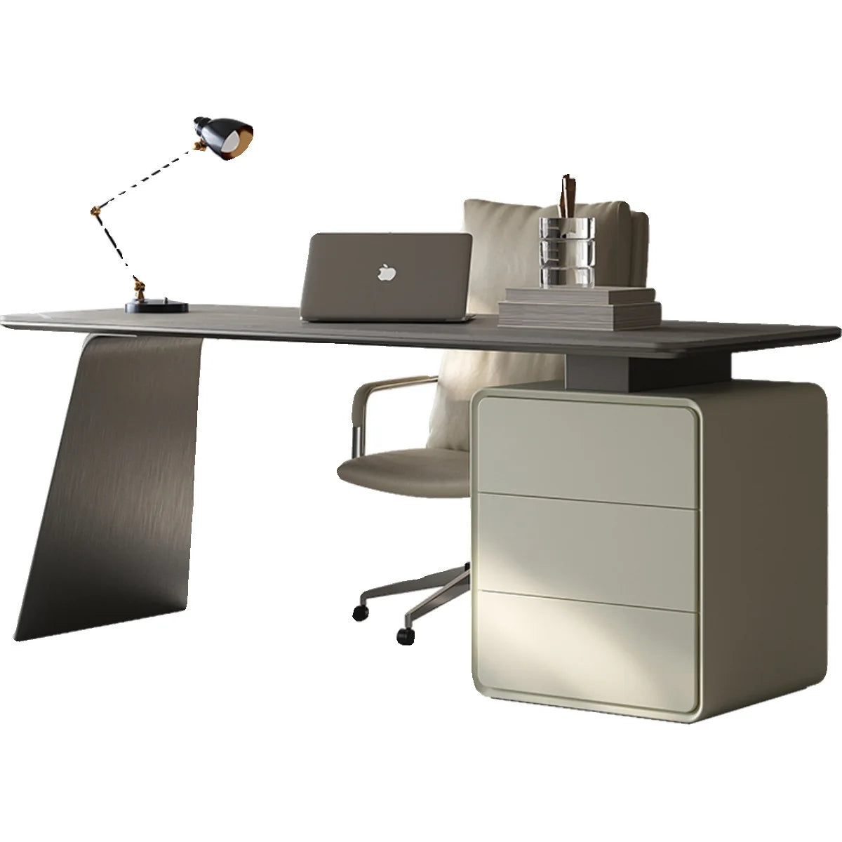 Slate desk light luxury modern home study computer desk high-end Italian minimalist designer boss desk