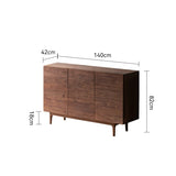 North American black walnut dining side cabinet modern simple living room wabi wind solid wood side cabinet floor cabinet storag