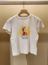 Summer New Women's Cute Patter Print T-Shirt Short Sleeve O-Neck Tee Top for Ladies