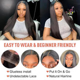 5x5 Glueless Wigs Human Hair Wear and Go Straight Lace Front Wig 4x4 HD Transparent Pre Cut Lace Frontal Wigs for Women