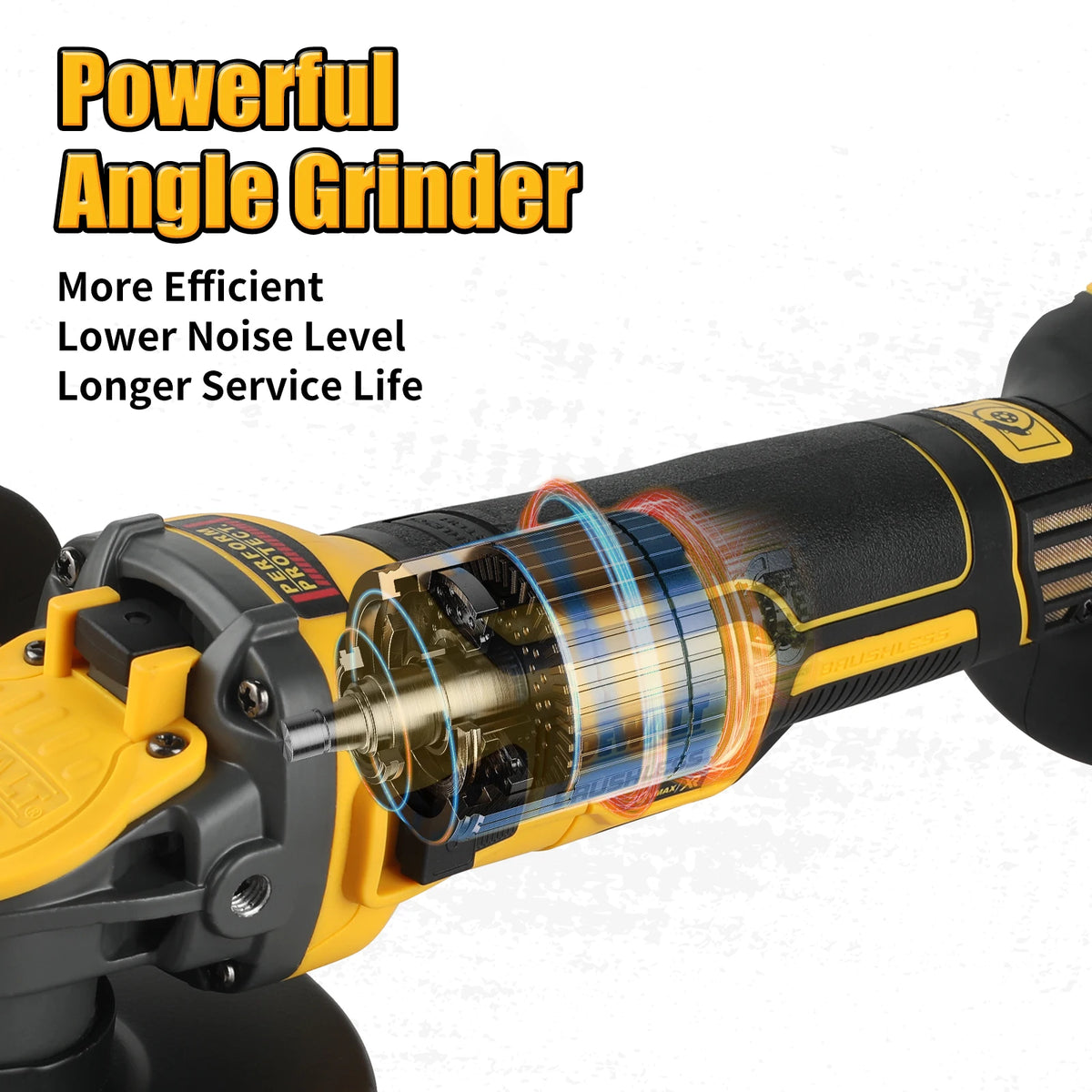 DEWALT DCG409B 20V MAX Brushless Cordless Angle Grinder 5 Inch Flat Head Kickback Brake Bare Tool For Metal Working
