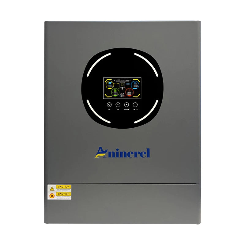 Aninerel 11KW 48V Hybrid Solar Inverter Dual Output Dual input Solar controller Color LCD Display MPPT 160A PV 500VDC RS232/485