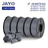 JAYO PLA Classic 3D Filament 1.75mm High Speed Matte PLA 3D Printer Filament Neatly Wound 3D Printing Materials 5Rolls/set