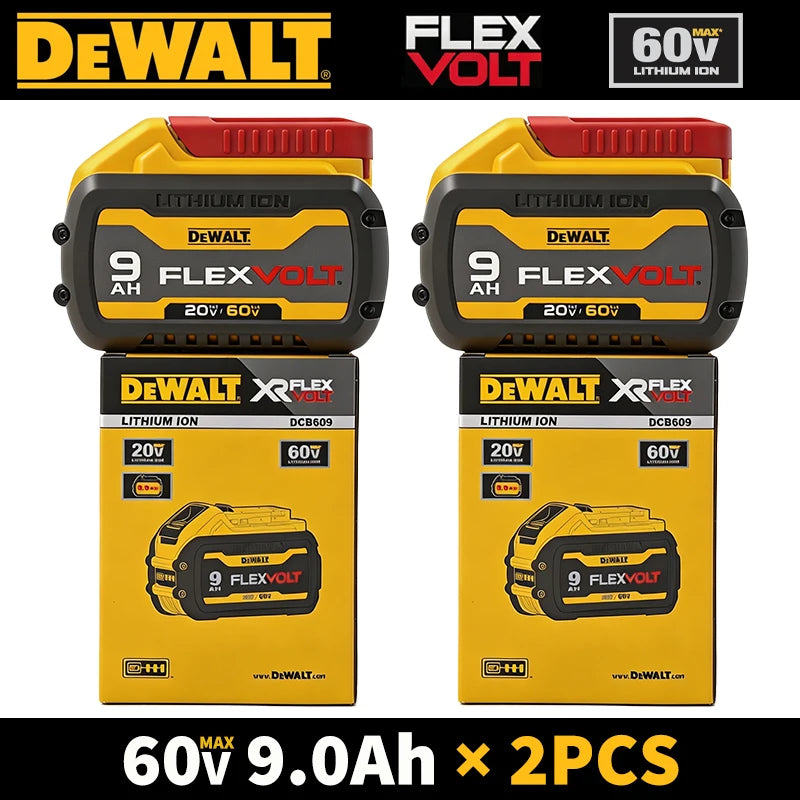 Original Dewalt Flexvolt Battery 20V/60V 9Ah Lithium Ion 18V/54V Battery 180 Watt Hours 6X Runtime 60V Max Replacement Li-ion