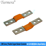 Turmera 24V 48V 12V Lifepo4 Battery Flexible Busbar Copper Connecter Hole to Hole 56mm 2mm 400A for 280Ah 320Ah Lifepo4 Battery