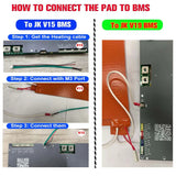 V19 Heating pad with Temperature switch 200W Mat for 48v 51.2V EEL 280Ah DIY battery box for JK inverter BMS LiFePO4 cells