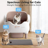 Automatic Smart Cat Litter Box Self Cleaning Pet Toilet APP Control Open Top Cat Litter Box Extra Large Space for Multiple Cats
