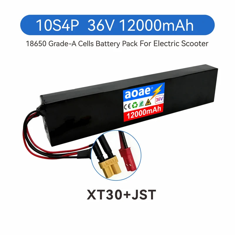 36V Lithium Battery Pack 10S4P 12Ah 14Ah 18650 Grade-A Cells 500W-1000W Built-in BMS for Kugoo M2 M2 Pro M2+ Electric Scooter