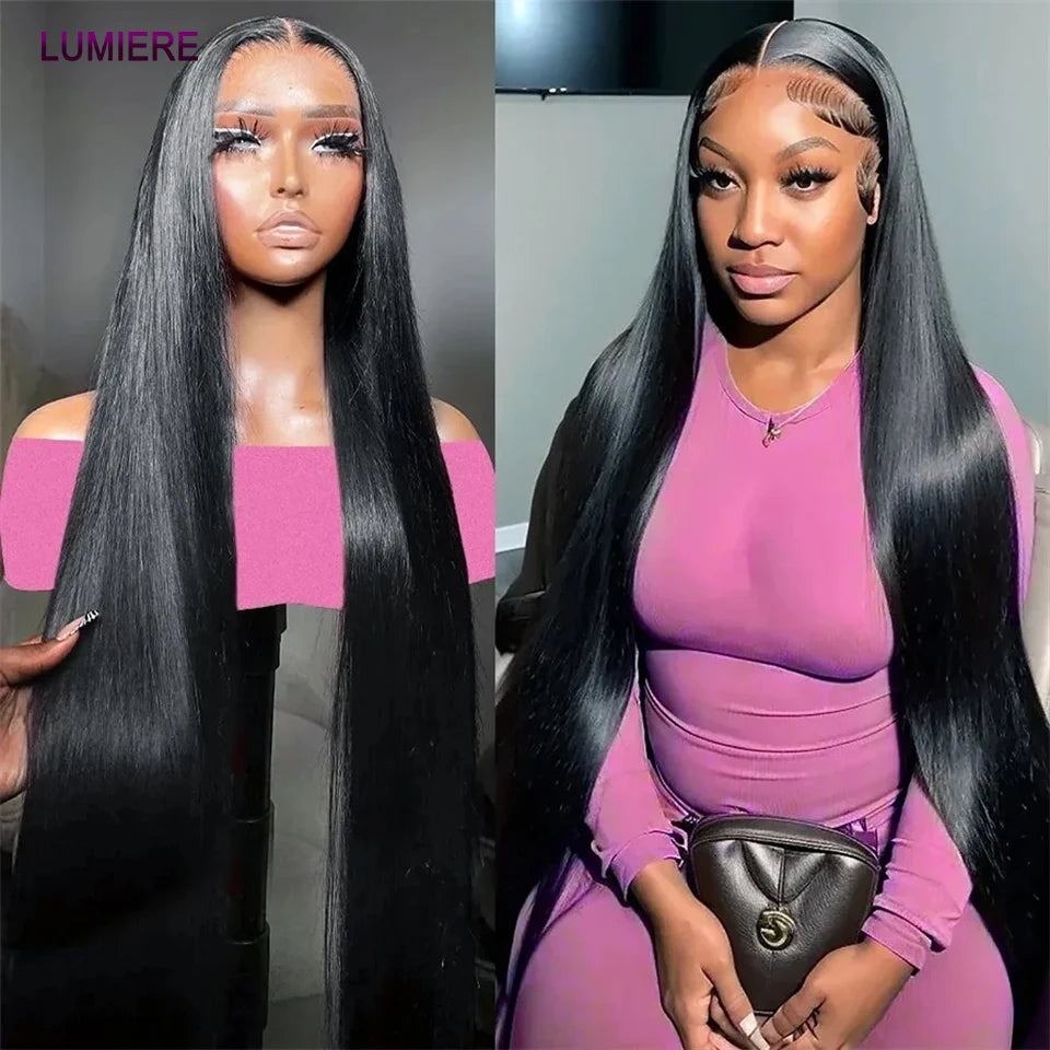Bone Straight Human Hair Bundles with 13x4 HD Transparent Lace Frontal Closure And Bundle Real Virgin Hair Weave 3/4 Bundle Deal