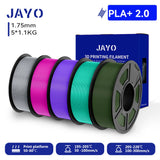 JAYO 3D PETG/PLA/PLA PLUS Filament 1.75mm PLA Filament 5 Rolls For Bambu FDM 3D Printer Neatly Wound 3D Printing Material for 3d
